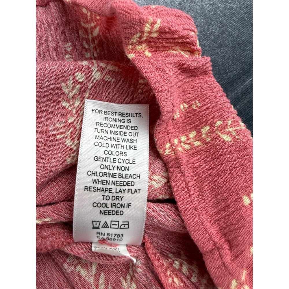 Maurices Coral Pink Floral Sleeveless Babydoll Top Boho Tiered Lace 2X - Picture 5 of 8